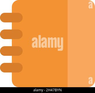 Orange notebook, illustration, vector, on a white background. Stock Vector