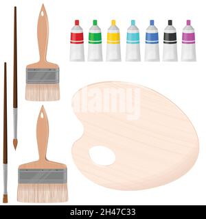 Paints and brushes for artists. Creative tools in vintage style. Engraved  Hand Drawn Sketch Stock Vector Image & Art - Alamy