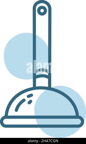 Toilet plunger, illustration, vector, on a white background. Stock Vector