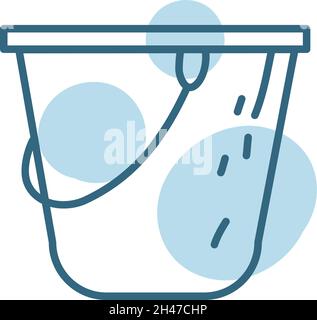 Cleaning bucket, illustration, vector, on a white background. Stock Vector