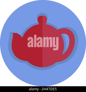 Red teapot, illustration, vector, on a white background. Stock Vector