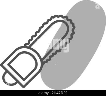 Construction chainsaw, illustration, vector, on a white background. Stock Vector