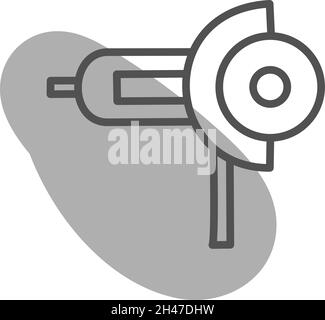 Construction wall cutter, illustration, vector, on a white background. Stock Vector