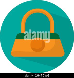 Orange small bag, illustration, vector, on a white background. Stock Vector