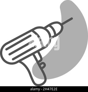 Construction drill, illustration, vector, on a white background. Stock Vector