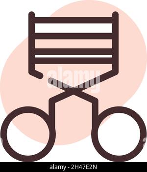 Eyelash curler, illustration, vector, on a white background. Stock Vector