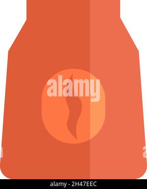 Bag of coffee, illustration, vector, on a white background. Stock Vector