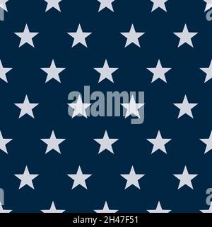 Star seamless pattern background. US flag color. Fabric designs and backgrounds. Stock Vector