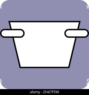 Deep frying pan, illustration, vector, on a white background. Stock Vector