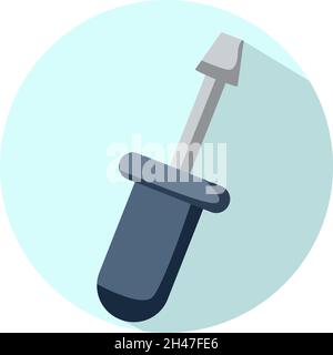 Construction screwdriver, illustration, vector, on a white background. Stock Vector
