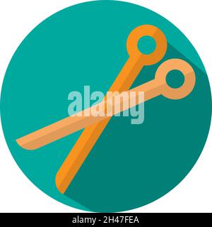 Orange scissors, illustration, vector, on a white background. Stock Vector