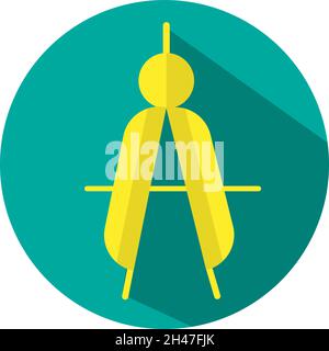 Education compass, illustration, vector, on a white background. Stock Vector