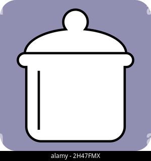 Cooking pot, illustration, vector, on a white background. Stock Vector