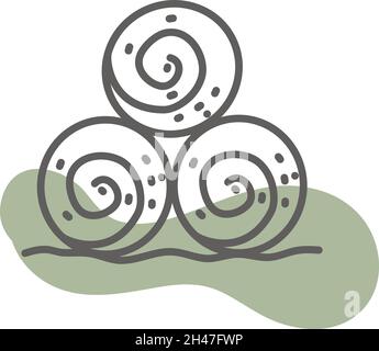 Farm bale, illustration, vector, on a white background. Stock Vector