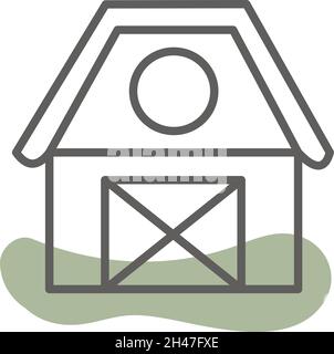 Farm house, illustration, vector, on a white background. Stock Vector