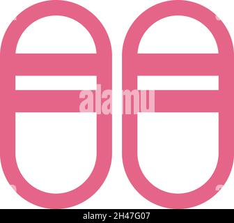 Pink slippers, illustration, vector, on a white background. Stock Vector