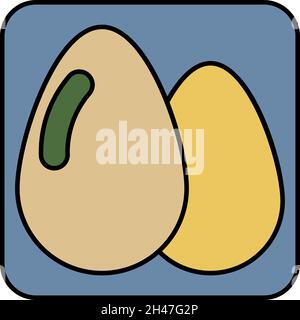 Two farm eggs, illustration, vector, on a white background. Stock Vector