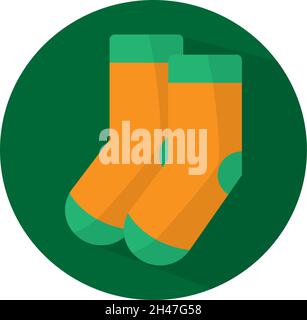Green and orange socks, illustration, vector, on a white background. Stock Vector