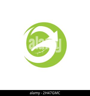 Letter G Leaf Logo Natural Logos. Letter g natural leaf green element logo design vector image Stock Vector