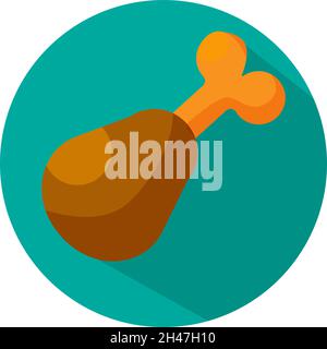 Fried chicken drum, illustration, vector, on a white background. Stock Vector