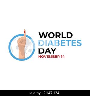 Poster design for world diabetes day Free Vector. Vector illustration of World Diabetes Day Concept Stock Vector