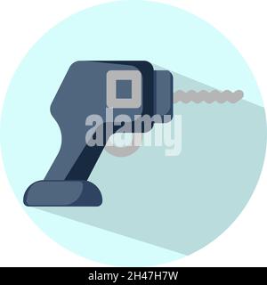 Blue construction drill, illustration, vector, on a white background. Stock Vector