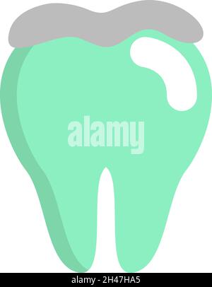 Dental filling, illustration, vector, on a white background. Stock Vector