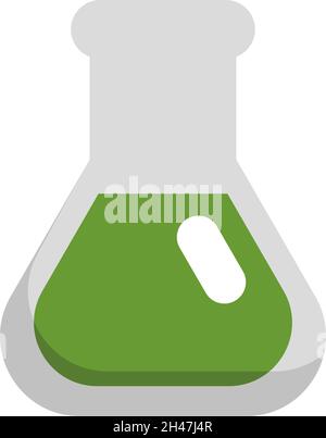 Green potion, illustration, vector, on a white background. Stock Vector