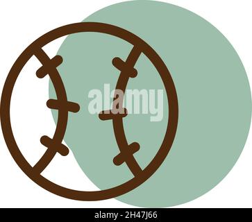 Baseball ball, illustration, vector, on a white background. Stock Vector