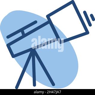 Space telescope, illustration, vector, on a white background. Stock Vector