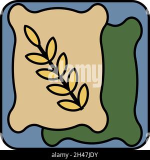Flour bag, illustration, vector, on a white background. Stock Vector