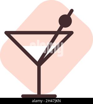 Martini from the hotel bar, illustration, vector, on a white background. Stock Vector