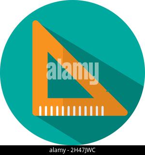 Triangle ruler, illustration, vector, on a white background. Stock Vector