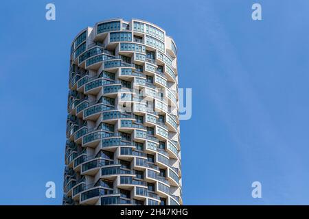 One Park Drive residential skyscraper in Canary Wharf, London, UK Stock Photo