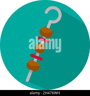 Barbeque on stick, illustration, vector, on a white background. Stock Vector