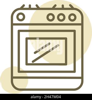 Kitchen stove, illustration, vector, on a white background. Stock Vector