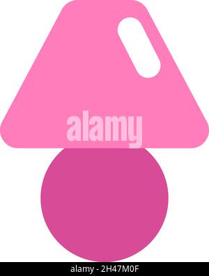 Pink table lamp, illustration, vector, on a white background. Stock Vector