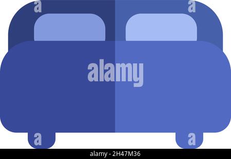 Purple bed, illustration, vector, on a white background. Stock Vector