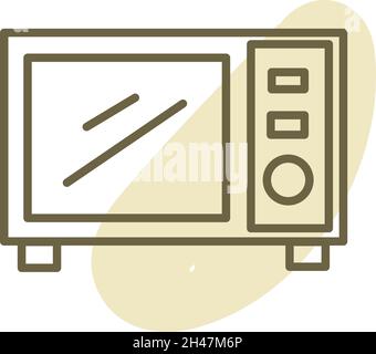 White microwave, illustration, vector, on a white background. Stock Vector