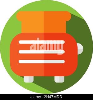 Electronic toaster, illustration, vector, on a white background. Stock Vector