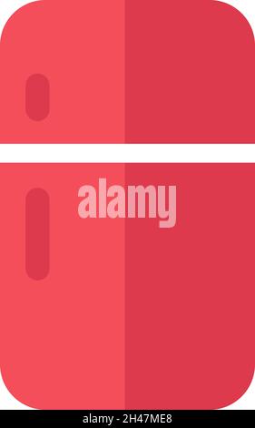 Pink fridge, illustration, vector, on a white background. Stock Vector