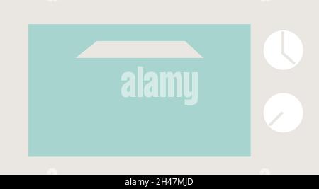 Kitchen microwave, illustration, vector, on a white background. Stock Vector
