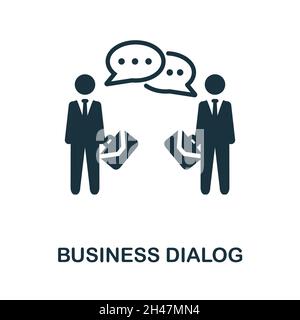 Business Dialog icon. Monochrome sign from project development collection. Creative Business Dialog icon illustration for web design, infographics and Stock Vector