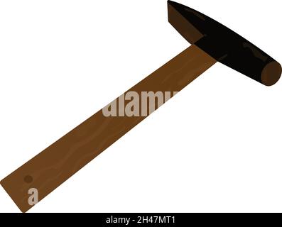 Anvil Wooden Hammer sign. Tools and accessories. Stock Vector