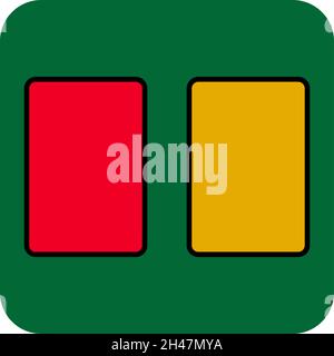 Yellow and red cards, illustration, vector, on a white background. Stock Vector