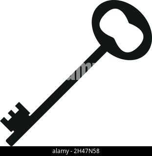 Door key icon vector on white background. Stock Vector