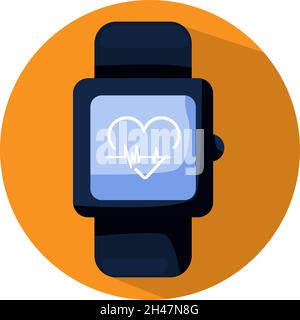 Fitness watch, illustration, vector, on a white background. Stock Vector