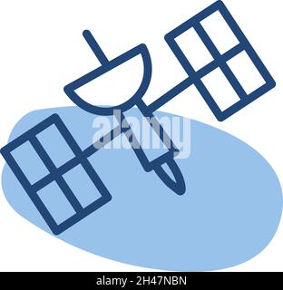 Galaxy satelite, illustration, vector, on a white background. Stock Vector