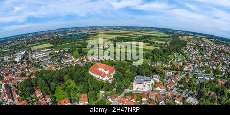 Aerial view to Friedberg in Bavaria Stock Photo