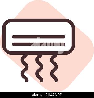 Air conditioner, illustration, vector, on a white background. Stock Vector